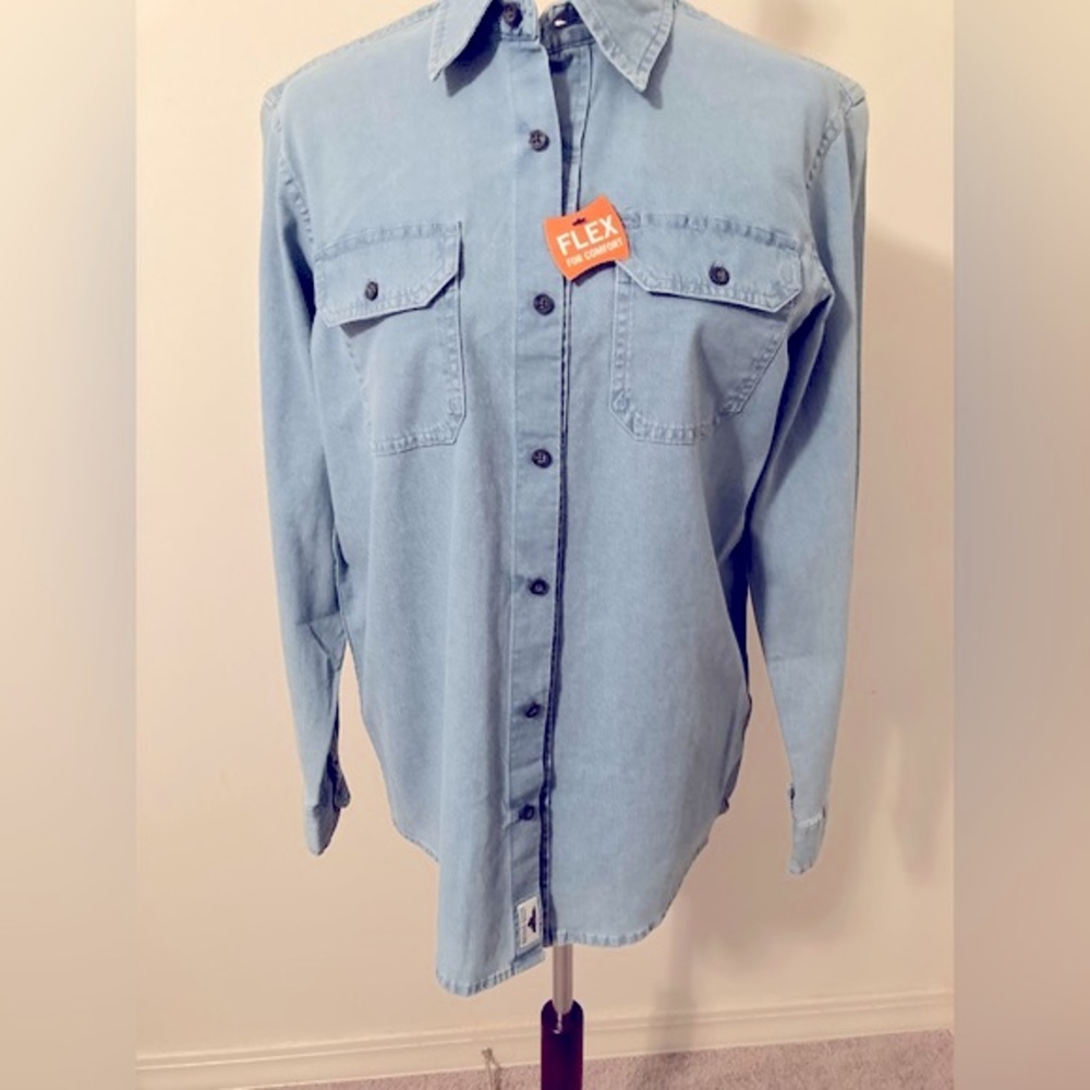 Wrangler - Women’s Long Sleeve Flex For Comfort Blue Jean Shirt. Size SP NWT
